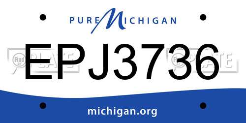 EPJ3736 Michigan License Plate
