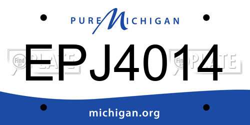 EPJ4014 Michigan License Plate