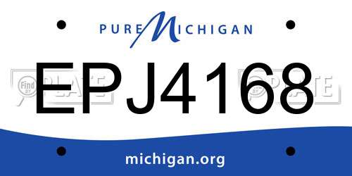 EPJ4168 Michigan License Plate