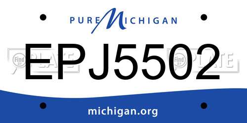 EPJ5502 Michigan License Plate