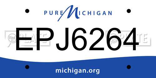 EPJ6264 Michigan License Plate