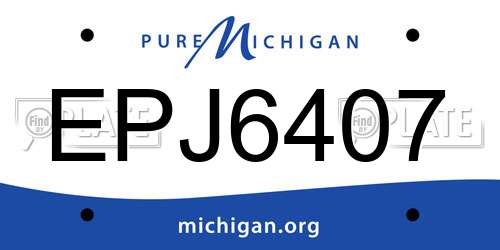 EPJ6407 Michigan License Plate