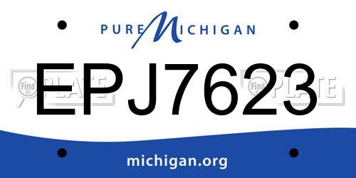 EPJ7623 Michigan License Plate