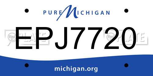 EPJ7720 Michigan License Plate