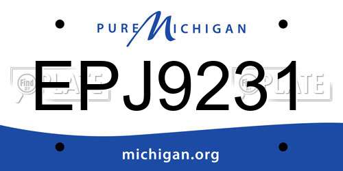 EPJ9231 Michigan License Plate