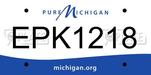 EPK1218 Michigan License Plate