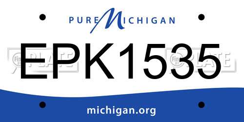 EPK1535 Michigan License Plate