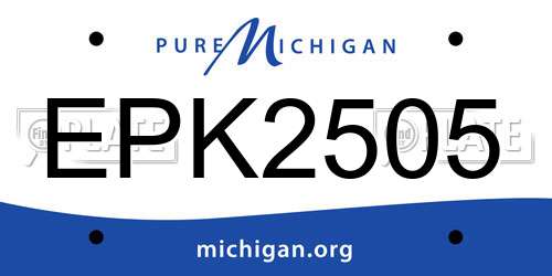 EPK2505 Michigan License Plate
