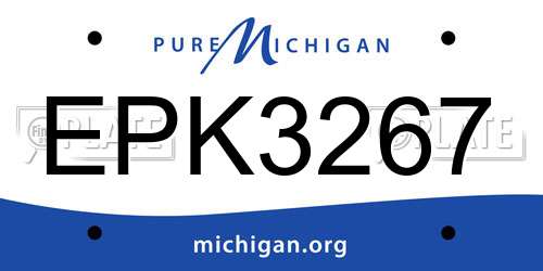 EPK3267 Michigan License Plate