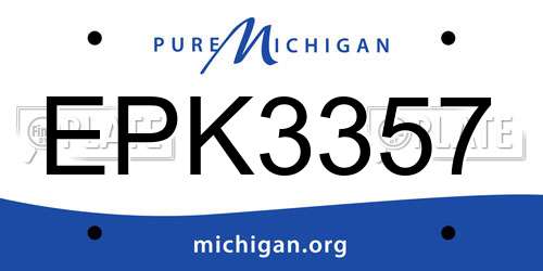 EPK3357 Michigan License Plate