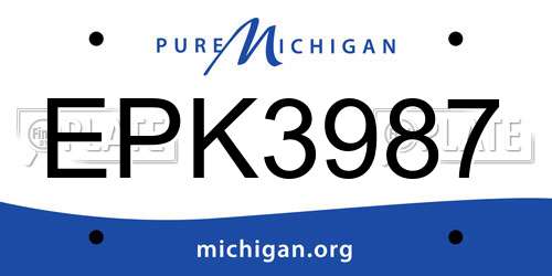 EPK3987 Michigan License Plate