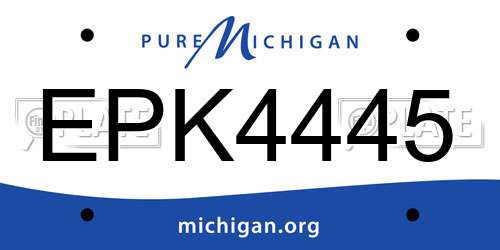 EPK4445 Michigan License Plate