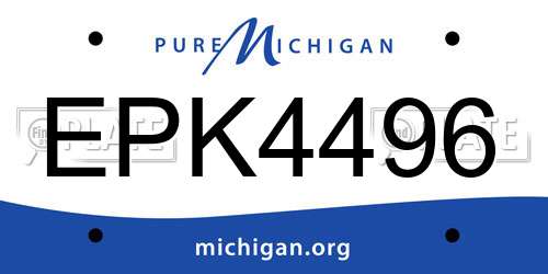 EPK4496 Michigan License Plate