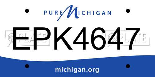 EPK4647 Michigan License Plate