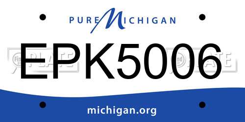 EPK5006 Michigan License Plate