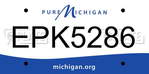 EPK5286 Michigan License Plate