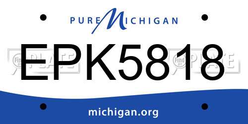EPK5818 Michigan License Plate