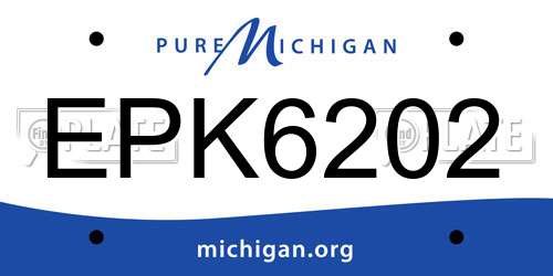 EPK6202 Michigan License Plate