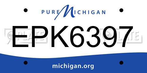 EPK6397 Michigan License Plate