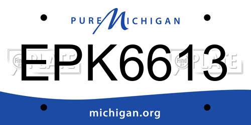 EPK6613 Michigan License Plate