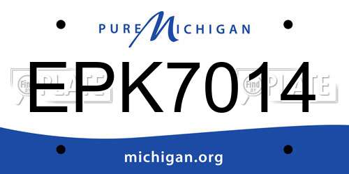 EPK7014 Michigan License Plate