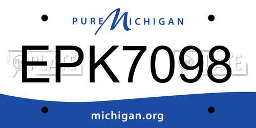EPK7098 Michigan License Plate