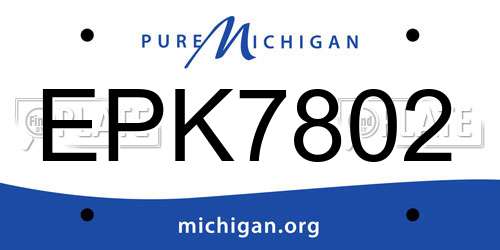 EPK7802 Michigan License Plate