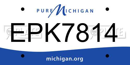 EPK7814 Michigan License Plate