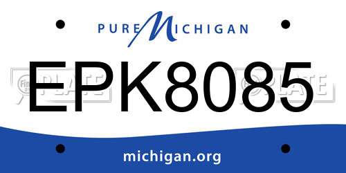 EPK8085 Michigan License Plate