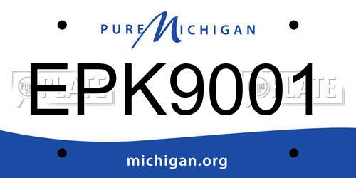 EPK9001 Michigan License Plate
