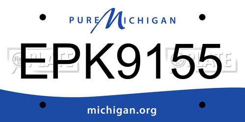 EPK9155 Michigan License Plate