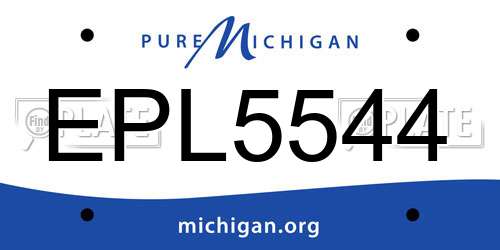 EPL5544 Michigan License Plate