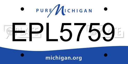 EPL5759 Michigan License Plate
