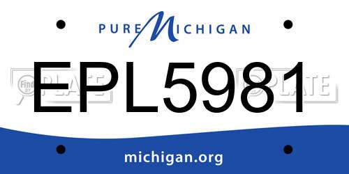 EPL5981 Michigan License Plate