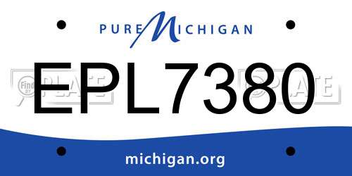 EPL7380 Michigan License Plate