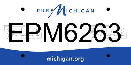 EPM6263 Michigan License Plate
