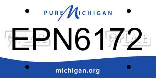 EPN6172 Michigan License Plate