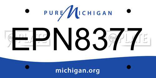 EPN8377 Michigan License Plate