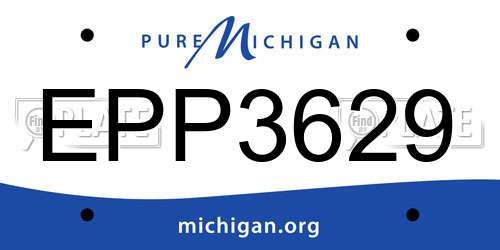 EPP3629 Michigan License Plate