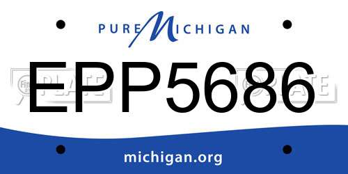 EPP5686 Michigan License Plate
