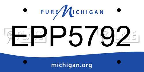 EPP5792 Michigan License Plate