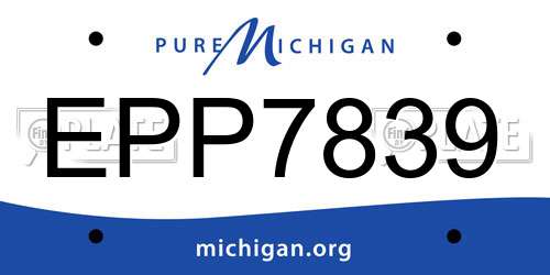 EPP7839 Michigan License Plate