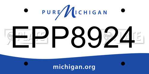 EPP8924 Michigan License Plate