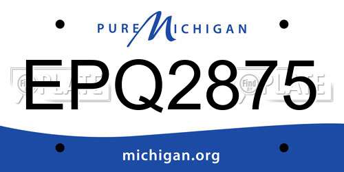 EPQ2875 Michigan License Plate