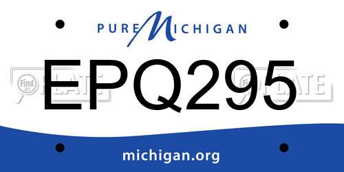 EPQ295 Michigan License Plate