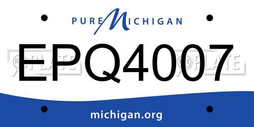 EPQ4007 Michigan License Plate