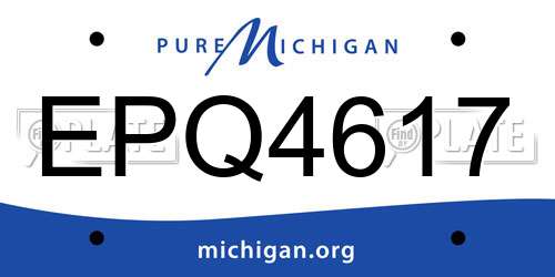 EPQ4617 Michigan License Plate