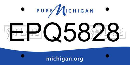 EPQ5828 Michigan License Plate