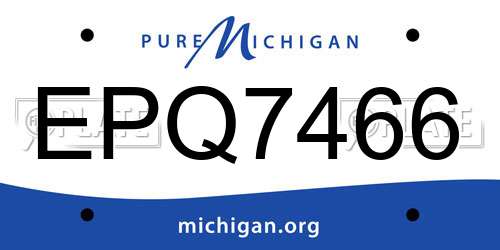 EPQ7466 Michigan License Plate