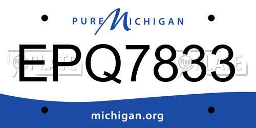 EPQ7833 Michigan License Plate